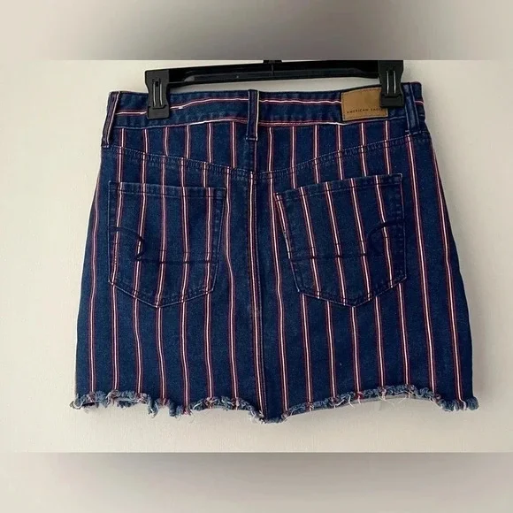 American Eagle Striped High-Rise Mini Skirt - Picture 2 of 5